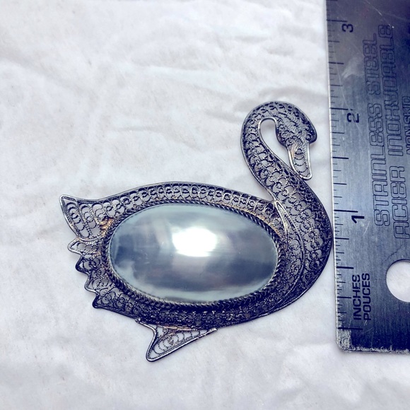 Antique Pearl Filigree Brooch - Picture 5 of 6